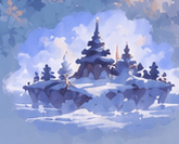 Explore: a painted island floating on water