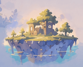 Connect: a painted island floating on water